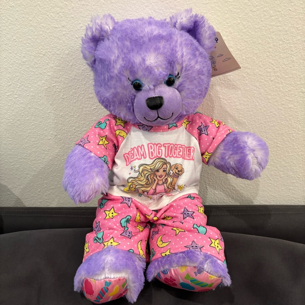 Build a Bear Retired Candy Pop Lavender with Barbie Pajamas